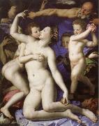 Agnolo Bronzino an allegory with venus and cupid oil